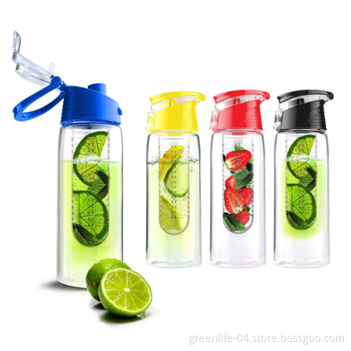 Lemon Water Bottle, 700ml Tritan Fruit Infused Water Bottle